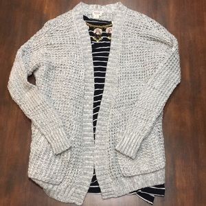 Grey Knit Sweater Cardigan